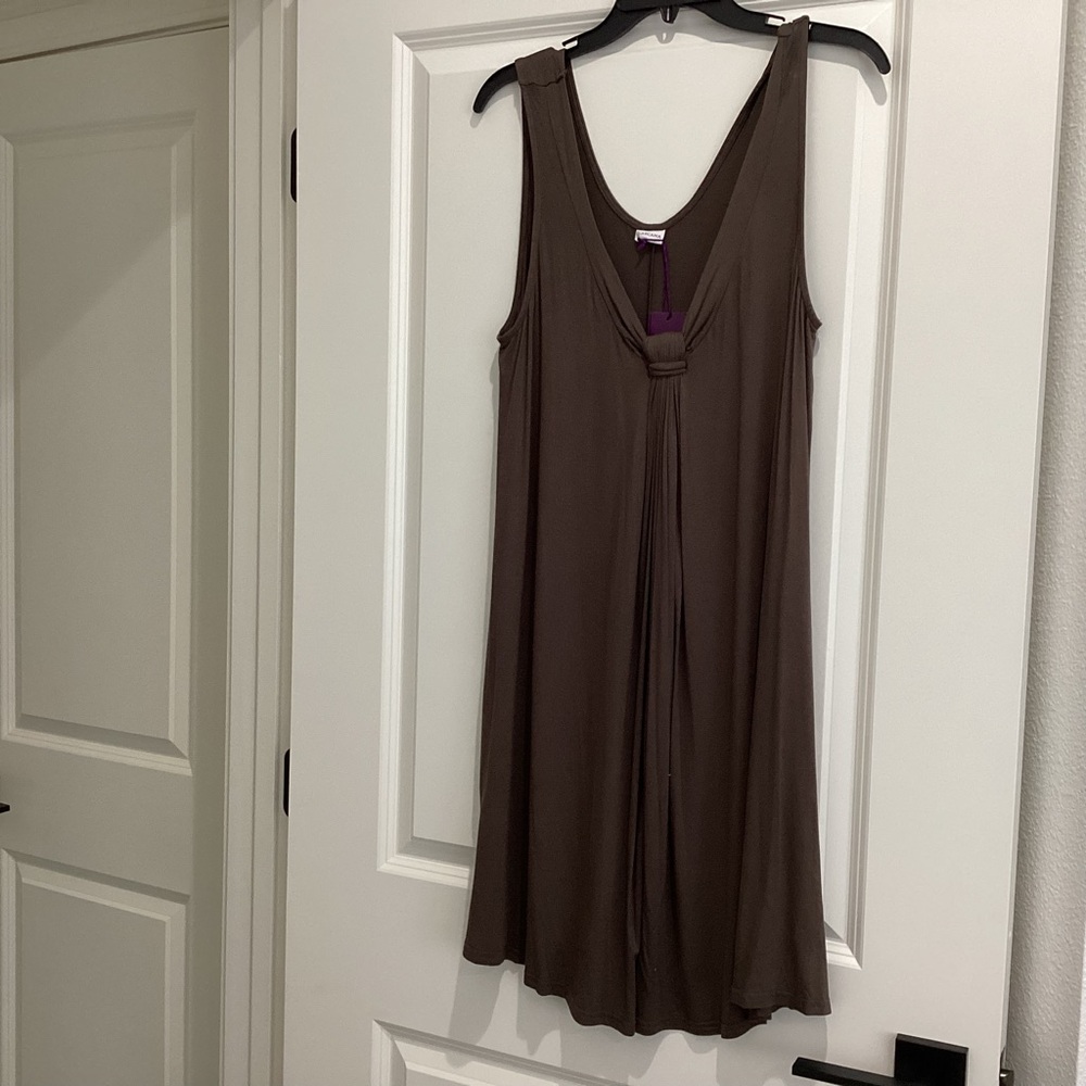 Strapless Brown Knot-Front Summer Dress -Size 10 - NWT